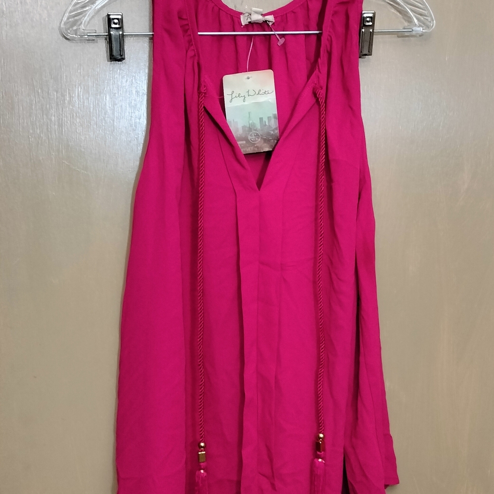 Lily White Vibrant Pink Top